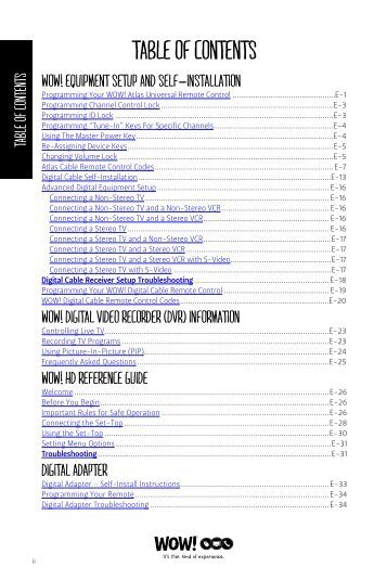 Equipment/DVR/HD Reference Guide - WOW!