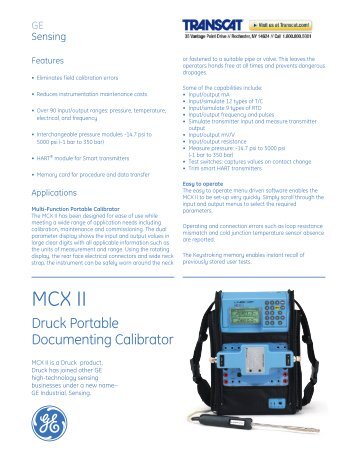 Druck MCX Portable Documenting Calibrator - Transcat