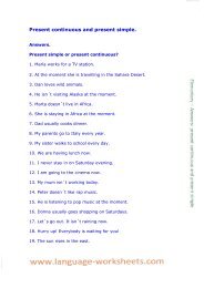 Present continuous and present simple. - Language worksheets