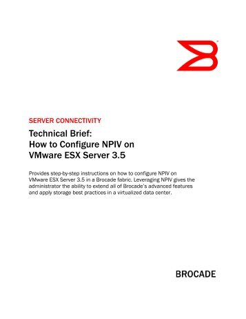 How to Configure NPIV on VMware ESX Server 3.5 - Brocade