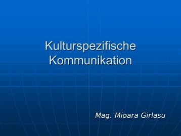 Kulturspezifische Kommunikation