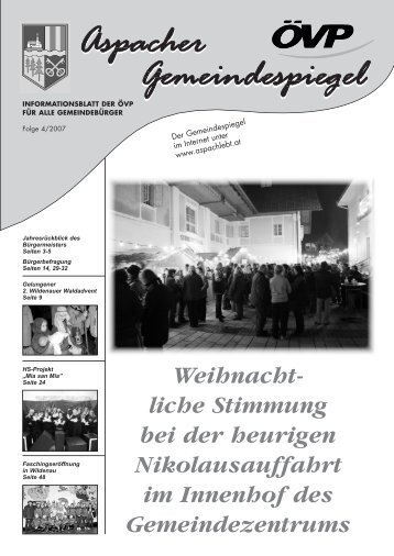 60 Aspacher Gemeindespiegel - ÖVP Aspach [Willkommen]