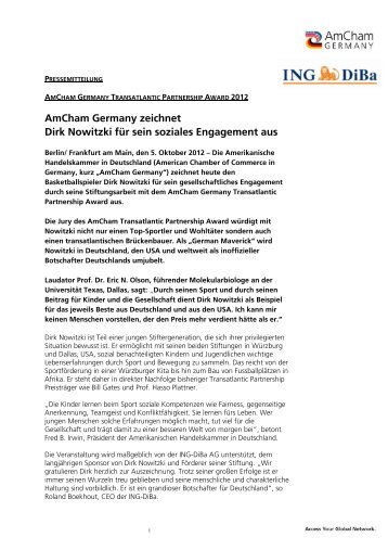 AmCham Germany zeichnet Dirk Nowitzki für sein soziales ...