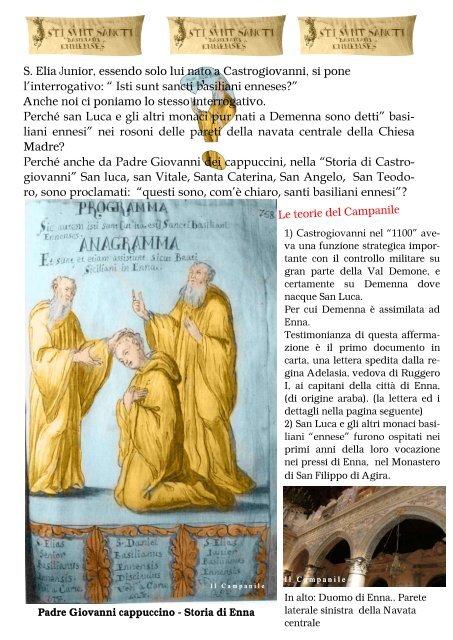 I Basiliani ad Enna, la rievangelizzazione, la grotta - Il Campanile ...