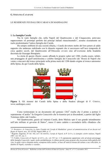 LE RESIDENZE FEUDALI DEI CARAFA DI MADDALONI 1 ... - Archivi