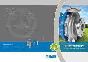 Energieeffiziente Pumpe- Wellendichtungslos mit ... - Klaus Union