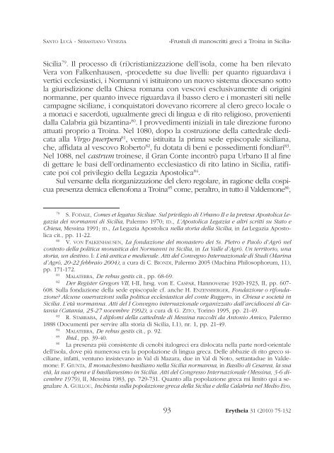 Frustuli di manoscritti greci a Troina in Sicilia - Antichità e Tradizione ...