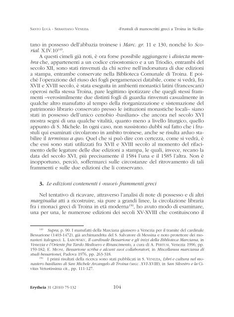 Frustuli di manoscritti greci a Troina in Sicilia - Antichità e Tradizione ...