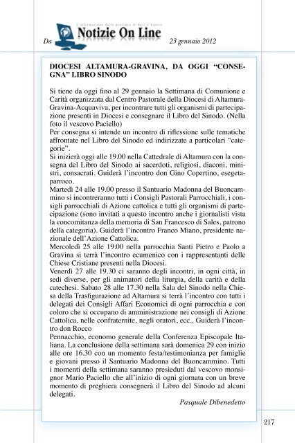 quaderno sinodo VII.pdf - Diocesi Altamura - Gravina - Acquaviva ...
