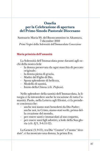 quaderno sinodo VII.pdf - Diocesi Altamura - Gravina - Acquaviva ...