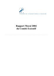 Rapport Moral 2004 du Comité Exécutif - FIE