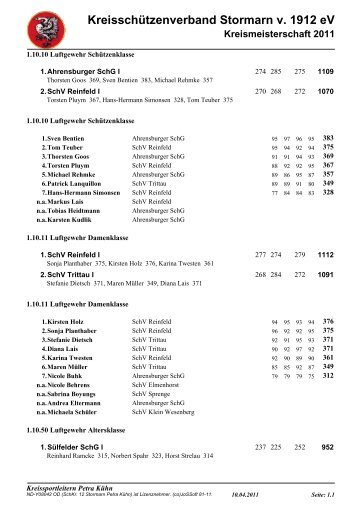 Kreismeisterschaft 2011 - Kreisschützenverband Stormarn von 1912 ...