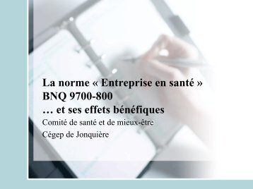 Entreprise en santé - Cégep de Jonquière