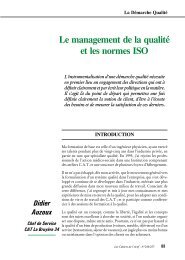 Le management de la qualité et les normes ISO - ACTIF