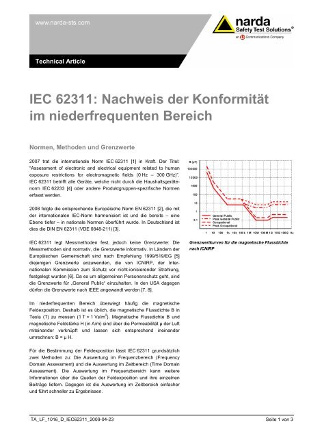 IEC 62311: Nachweis der Konformität im ... - NARDA STS