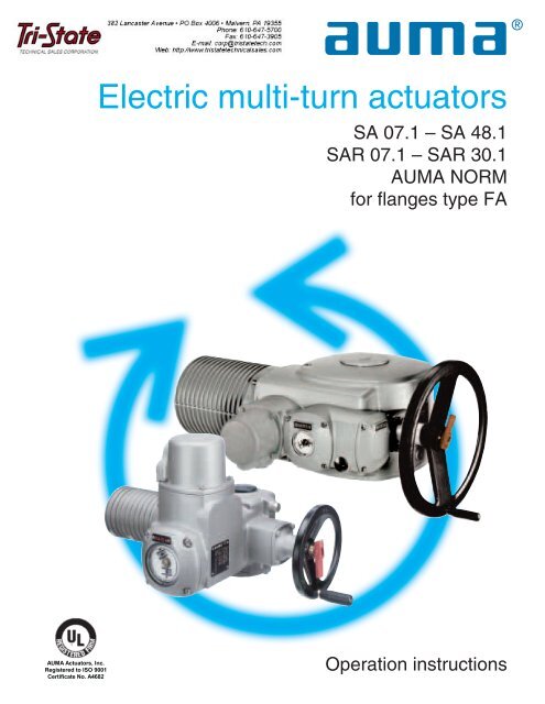 Multi-turn actuators SA 07.1 – 48.1 / SAR 07.1 – 30.1 AUMA NORM
