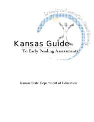 Kansas Guide to Early Reading Assessments