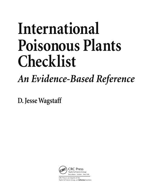 International Poisonous Plants Checklist : an Evidence-based ...