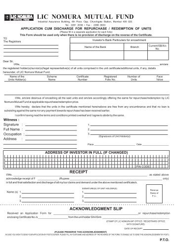 LIC MUTUAL FUND final forms