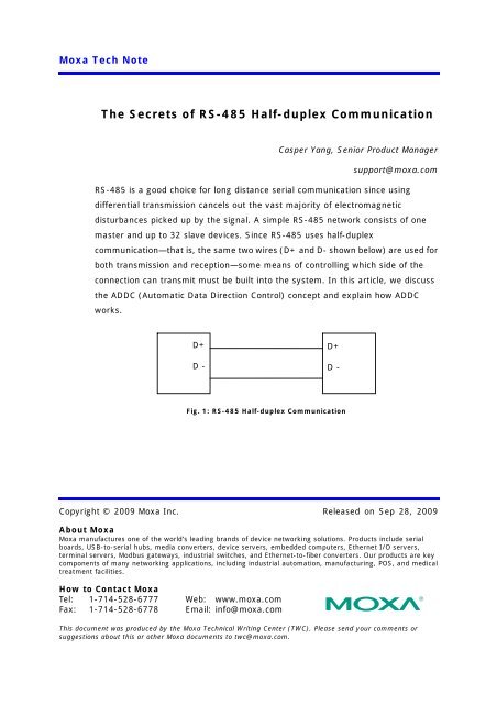 The Secrets of RS-485 Half-duplex Communication - Moxa