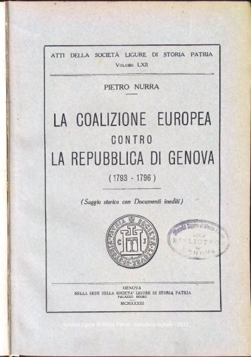 la coalizione europea la repubblica di genova - Società Ligure di ...