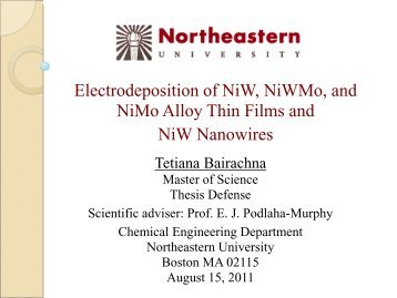 NiW nanowires - Northeastern University