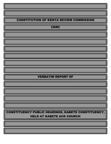 constitution of kenya review commission ckrc ... - ConstitutionNet