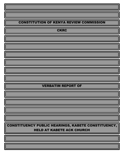 constitution of kenya review commission ckrc ... - ConstitutionNet