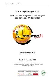 Zukunftsprofil Agenda 21 erarbeitet von Bürgerinnen ... - Weitersfelden