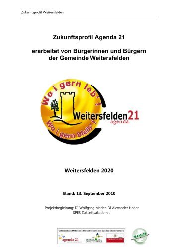 Zukunftsprofil Agenda 21 erarbeitet von Bürgerinnen ... - Weitersfelden