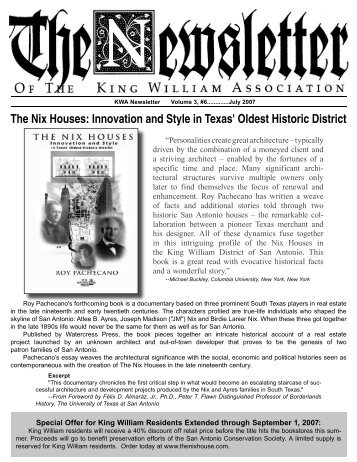 The Nix Houses: Innovation and Style in Texas' Oldest Historic District