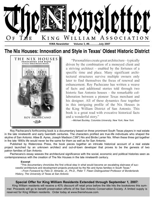 The Nix Houses: Innovation and Style in Texas' Oldest Historic District
