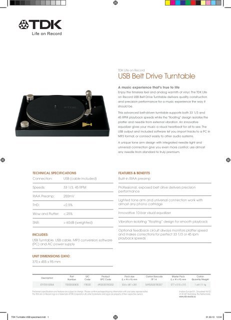 tdk life on record turntable