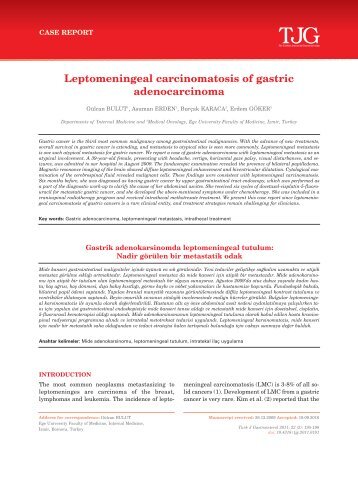 Leptomeningeal carcinomatosis of gastric adenocarcinoma