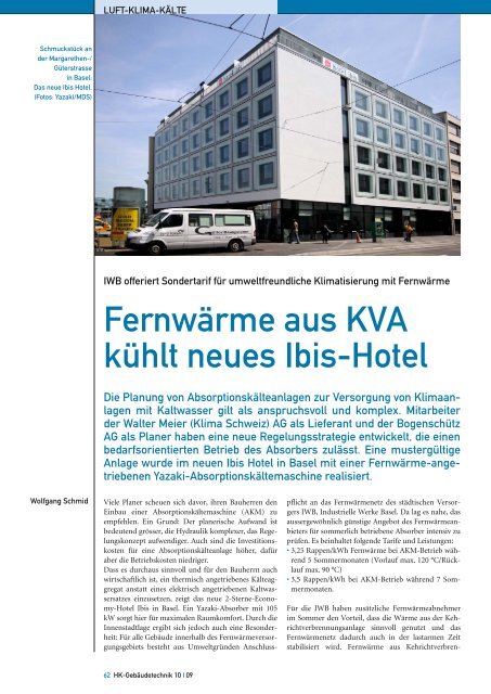 Fernwärme aus KVA kühlt neues Ibis-Hotel - Hans Abicht AG