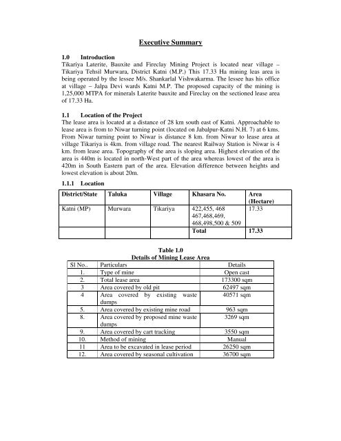 Executive Summary - Madhya Pradesh Pollution Control Board.........