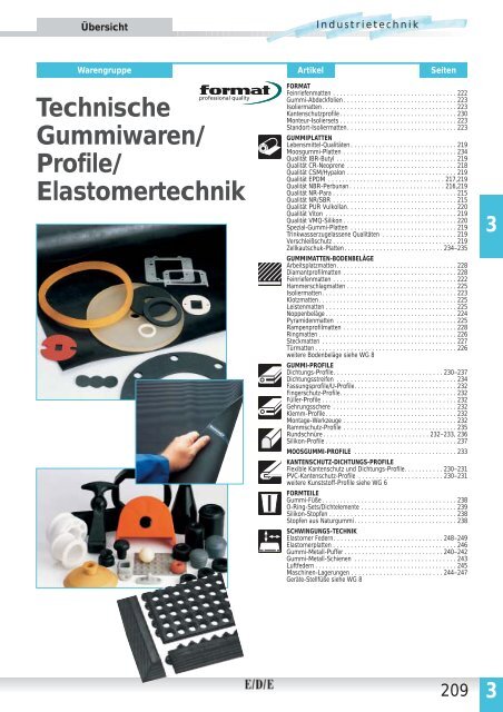 Technische Gummiwaren/ Profile/ Elastomertechnik