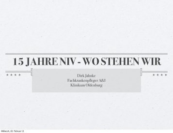 15 JAHRE NIV - WO STEHEN WIR - Atmung/Beatmung Dirk Jahnke