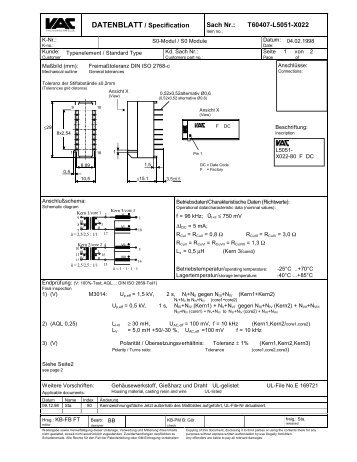 DATENBLATT / Specification Sach Nr.: T60407-L5051-X022