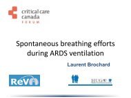 Spontaneous breathing during ARDS - Critical Care Canada Forum