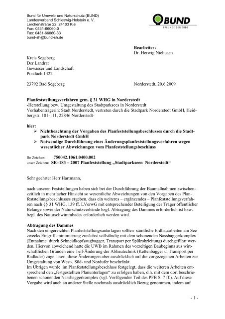 Dr. Herwig Niehusen Kreis Segeberg Falkenbergstr. 160 ... - BUND