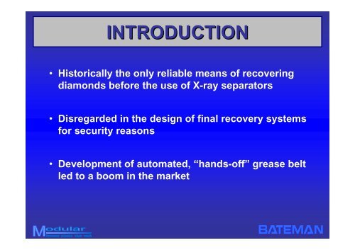 BATEMAN GREASE RECOVERY SYSTEMS