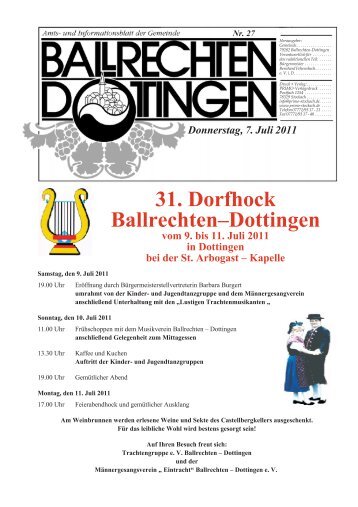 Ausgabe Nr. 27/2011 - Ballrechten-Dottingen