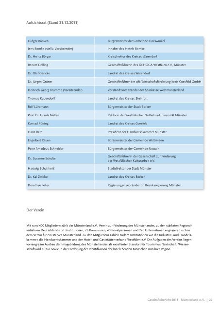 Geschäftsbericht 2011 (PDF-Datei, ca. 1,9 MB - Münsterland eV