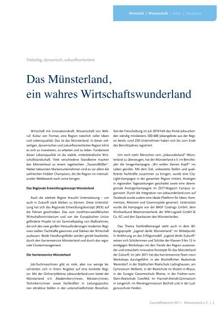 Geschäftsbericht 2011 (PDF-Datei, ca. 1,9 MB - Münsterland eV