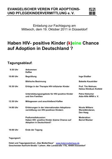 Haben HIV- positive Kinder - Adoptionsinfo.de