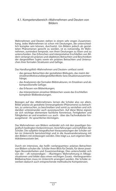 Kompetenzorientierte Bildungsstandards Kunstunterricht cycle ...