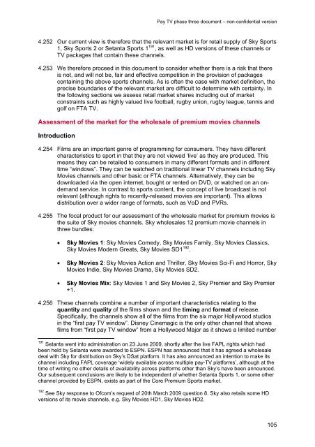 Pay TV phase three document - Stakeholders - Ofcom