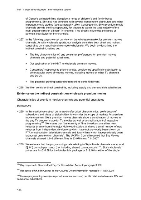 Pay TV phase three document - Stakeholders - Ofcom