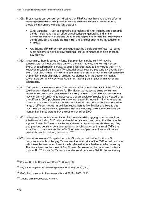 Pay TV phase three document - Stakeholders - Ofcom